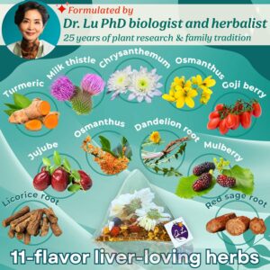 Dr. Lu’s Happy Liver Tea 100% Natural Liver Cleanse Detox & Repair Tea Made in US