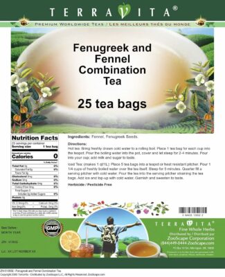 Fenugreek and Fennel Combination Tea 25 tea bags