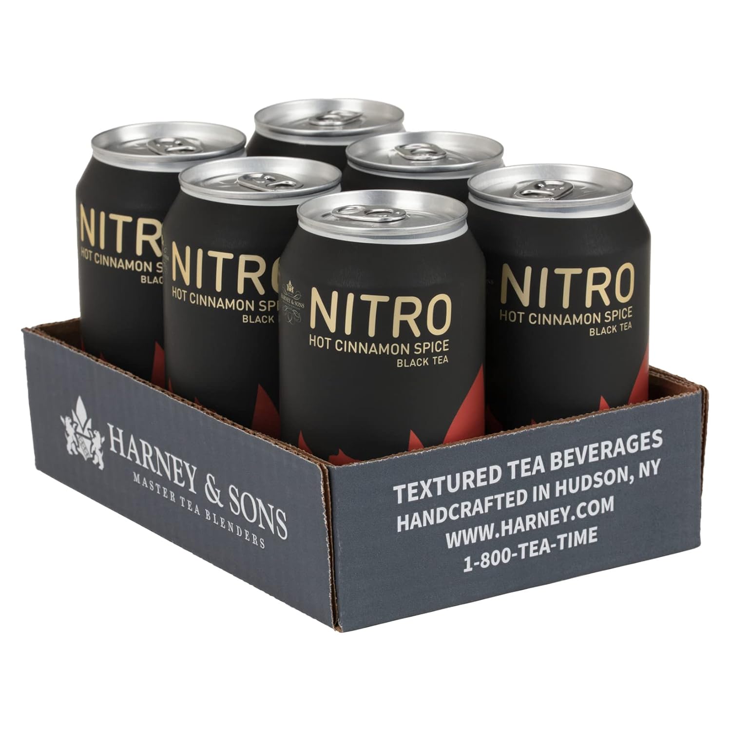 Harney & Sons Hot Cinnamon Spice Nitro Infused Tea Decadent, Stimulating Smooth Energy 11 oz cans