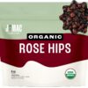 J MAC BOTANICALS Organic Rose Hips 8 oz Bag Natural organic dried rose hips for herbal tea