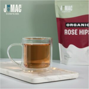 J MAC BOTANICALS Organic Rose Hips 8 oz Bag Natural organic dried rose hips for herbal tea