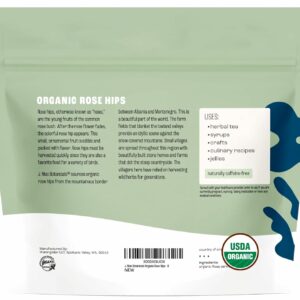 J MAC BOTANICALS Organic Rose Hips 8 oz Bag Natural organic dried rose hips for herbal tea