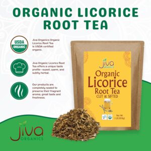 Jiva Organics Organic Licorice Root Tea Cut & Sifted Bulk 1 Pound Kraft Bag