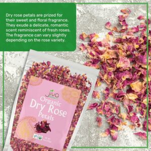 Jiva USDA Organic Dried Red Rose Petals 6 Oz 170g Large Bag