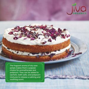 Jiva USDA Organic Dried Red Rose Petals 6 Oz 170g Large Bag