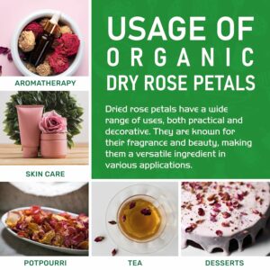 Jiva USDA Organic Dried Red Rose Petals 6 Oz 170g Large Bag