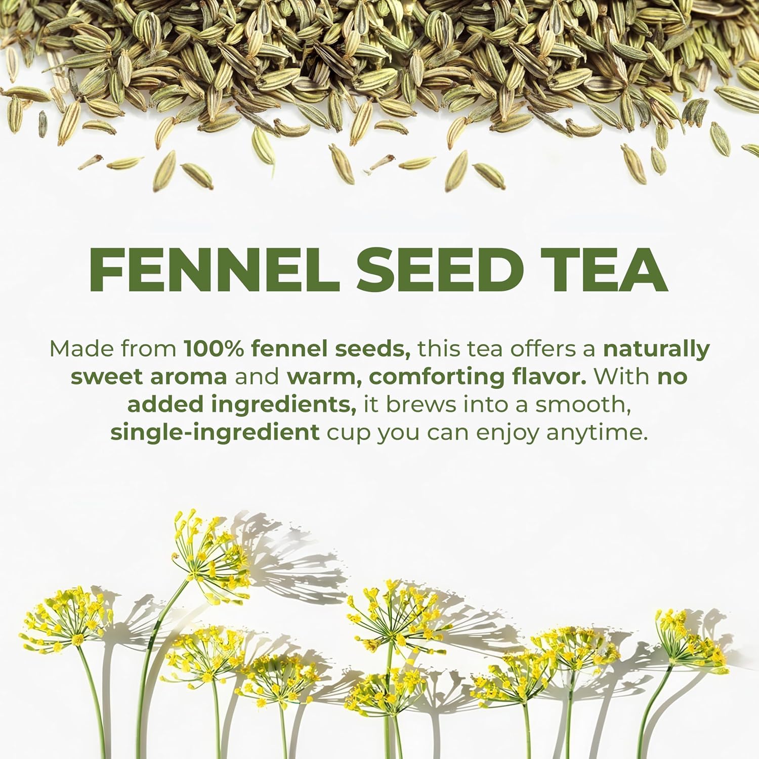 LeafLea 40 Premium Fennel Tea Bags Pure Dried Fennel Seed Tea Naturally Sweet Taste Caffeine Free