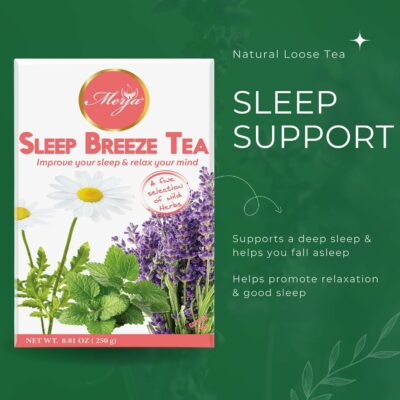 Merja Herbs Sleep Breeze Tea 250g Caffeine Free for Sleep & Memory Boost Stress Relief Tea