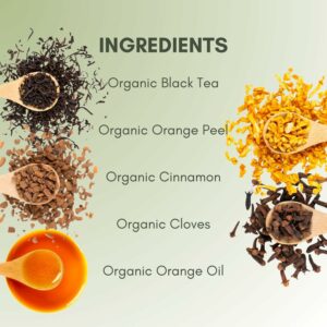 Organic Orange Cinnamon Spice Black Tea 2 oz Bag Approx 30 Servings