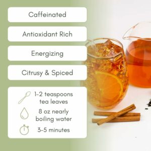 Organic Orange Cinnamon Spice Black Tea 2 oz Bag Approx 30 Servings