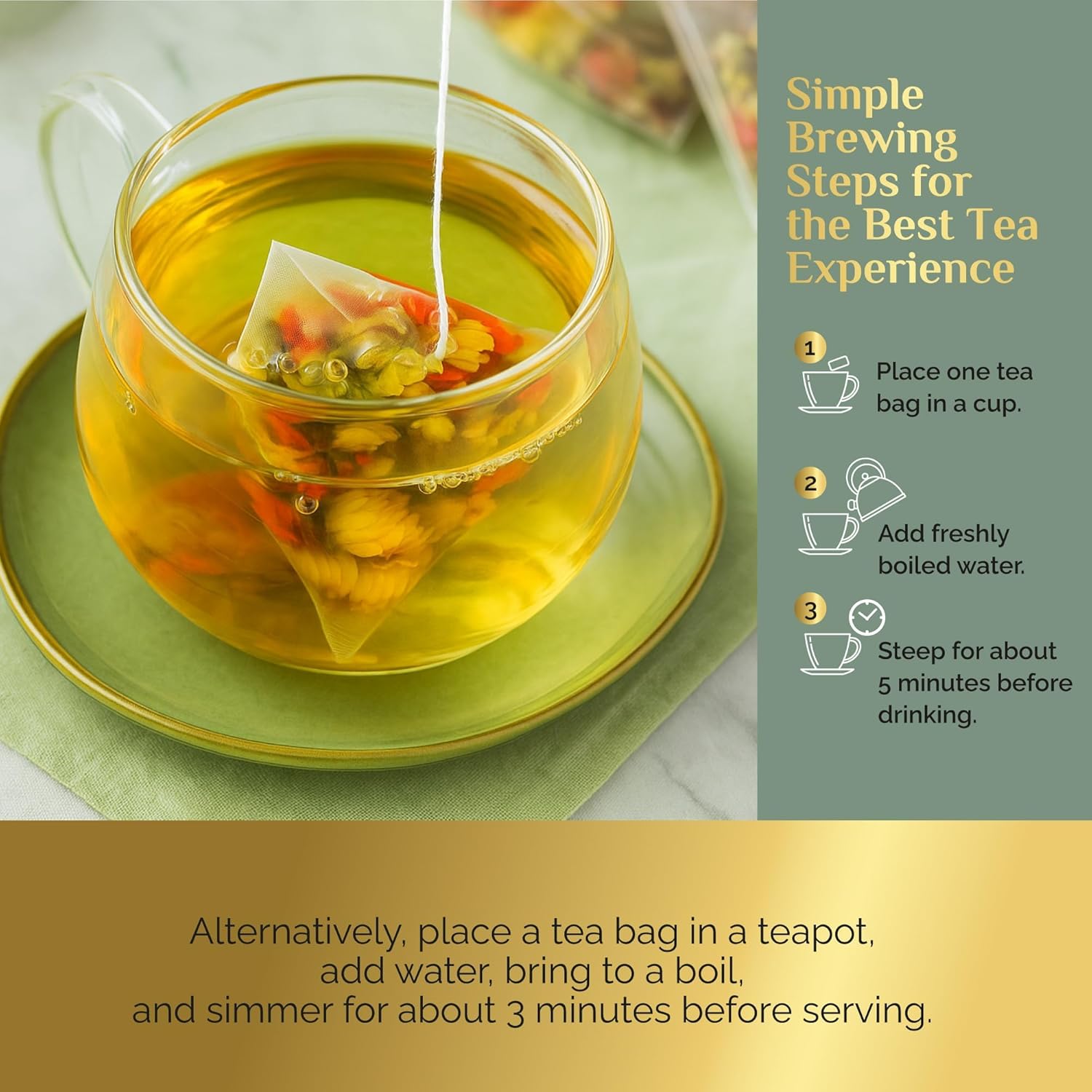 OsakaSip Goji Berry Chrysanthemum Tea Bags Natural Liver Detox Cleanse Kidney Health 150g 15 teabags