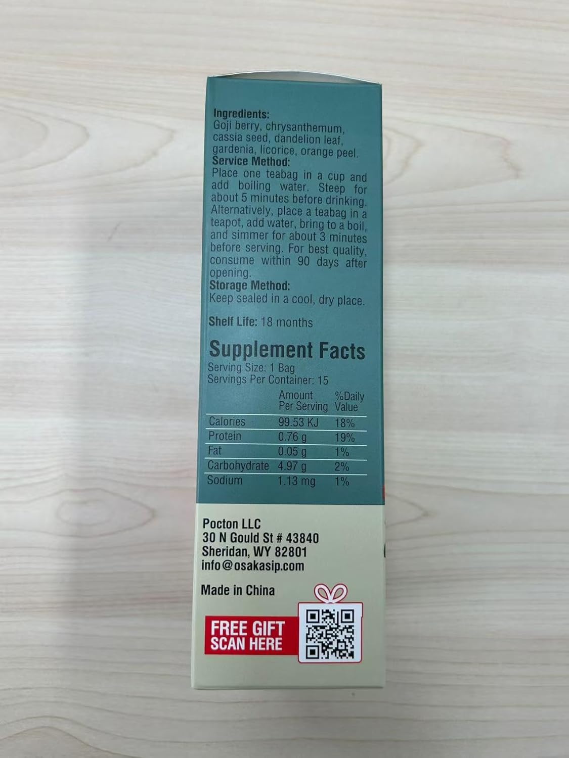 OsakaSip Goji Berry Chrysanthemum Tea Bags Natural Liver Detox Cleanse Kidney Health 150g 15 teabags