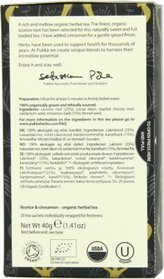 Pukka Herbal Teas Licorice and Cinnamon 20 Teabags