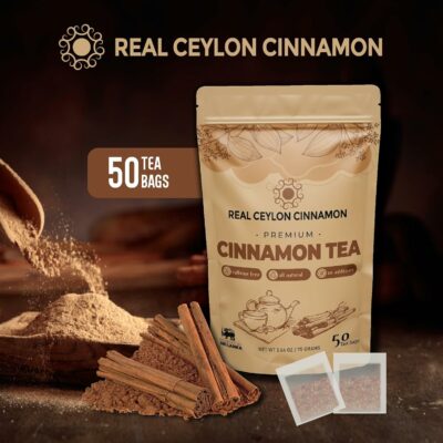 Real Ceylon Cinnamon Tea Bags 100% Natural Pure Ceylon Cinnamon Drink from Sri Lanka’s Rich Farms 50 Tea Bags