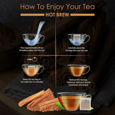 Real Ceylon Cinnamon Tea Bags 100% Natural Pure Ceylon Cinnamon Drink from Sri Lanka’s Rich Farms 50 Tea Bags