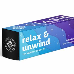 Stash Tea Relax and Unwind Tea Sampler Assorted Specialty Tea Gift Set 7 Flavors 35 Tea Bags