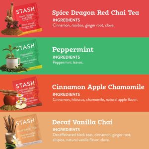 Stash Tea Relax and Unwind Tea Sampler Assorted Specialty Tea Gift Set 7 Flavors 35 Tea Bags