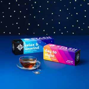 Stash Tea Relax and Unwind Tea Sampler Assorted Specialty Tea Gift Set 7 Flavors 35 Tea Bags