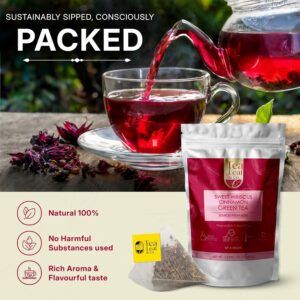 Sweet Hibiscus Cinnamon Green Tea Bags 50 Teabags Caffeinated Tea