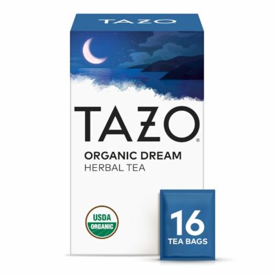 TAZO Organic DREAM Herbal Tea Bags Caffeine Free Relaxing Chamomile and Lavender Blend 16 Tea Bags