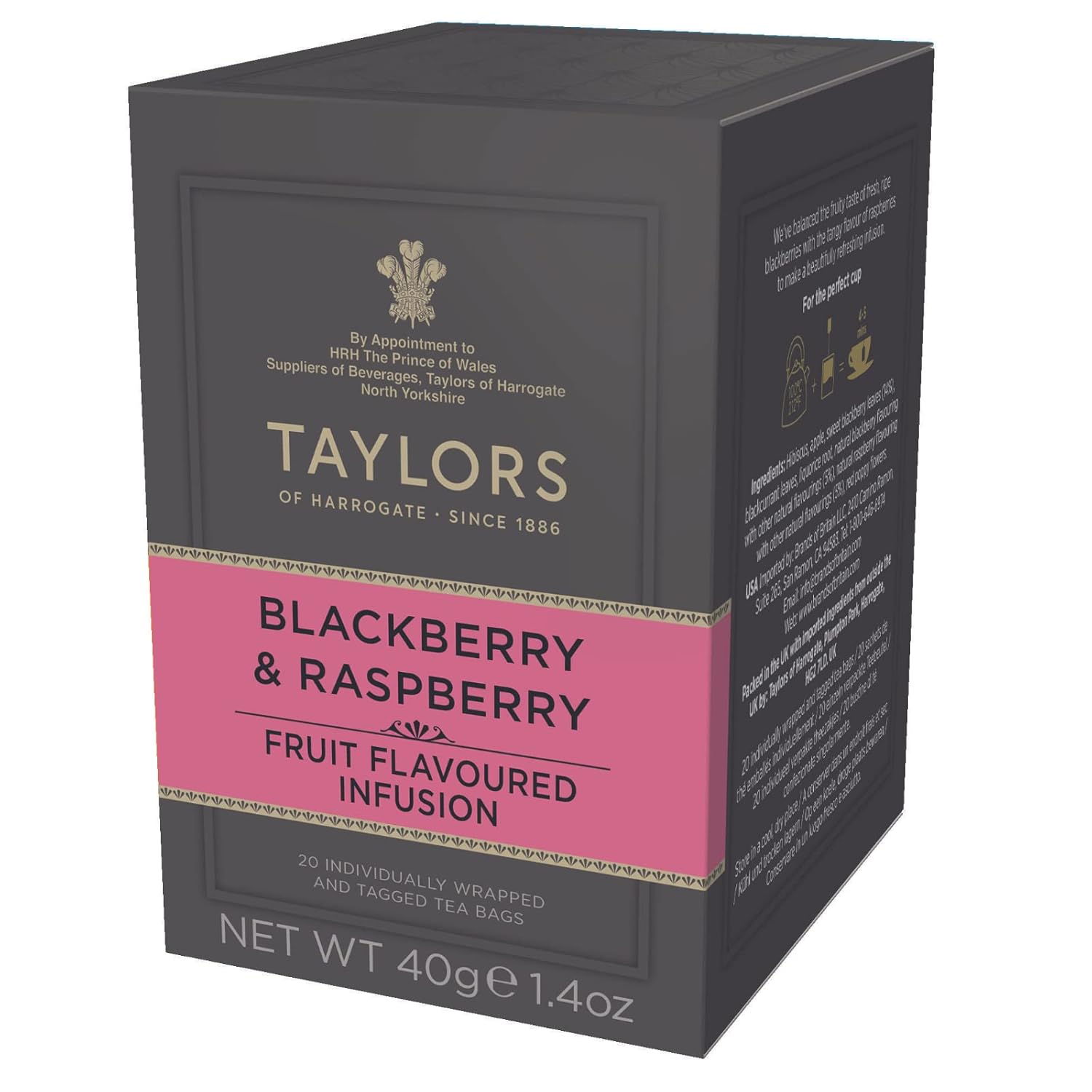Taylors of Harrogate Blackberry & Raspberry Herbal Tea 20 Teabags