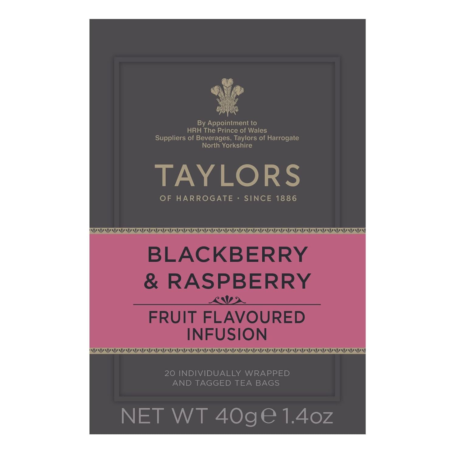 Taylors of Harrogate Blackberry & Raspberry Herbal Tea 20 Teabags