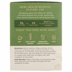 Teeccino Maca Chocolaté Herbal Tea Rich & Roasted Herbal Tea That’s Caffeine Free 10 Tea Bags