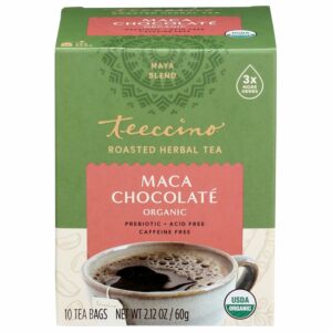 Teeccino Maca Chocolaté Herbal Tea Rich & Roasted Herbal Tea That’s Caffeine Free 10 Tea Bags