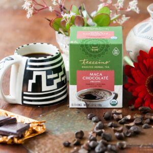 Teeccino Maca Chocolaté Herbal Tea Rich & Roasted Herbal Tea That’s Caffeine Free 10 Tea Bags