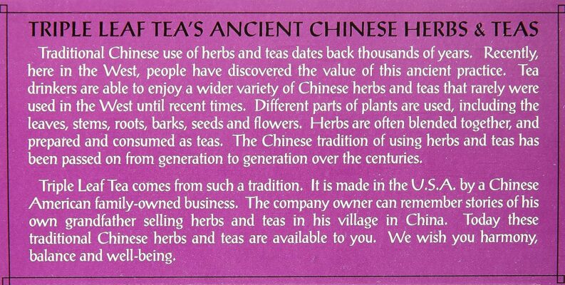 Triple Leaf Tea Bags for Blood Pressure 20 Teabags