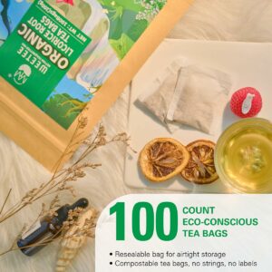 WT WEETEE Organic Licorice Root Tea Bags Naturally Caffeine free 100 Teabags