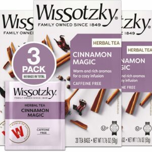 Wissotzky Cinnamon Magic Herbal Tea 3 Pack 60 Teabags Caffeine Free Tea