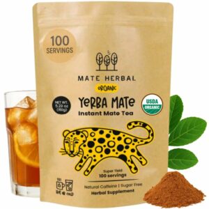 Instant Yerba Mate Tea Powder Organic Certified 100 Servings