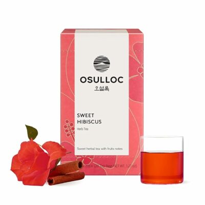 OSULLOC Sweet Hibiscus Lemon & Cinnamon flavor Decaffeinated Herbal tea 20 Teabags