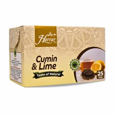 Harraz Natural Cumin And Lime Lemon Herbal 25 Tea Bags Halal