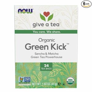 NOW Foods Certified Organic Green Kick Tea 24 Teabags
