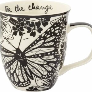 Black and White Boho Mug Butterfly Cute Coffee and Tea Mug