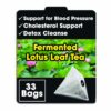 Fermented Lotus Leaf Tea Bags Support for Blood Pressure & Cholesterol Detox Cleanse Loose Leaf Tea