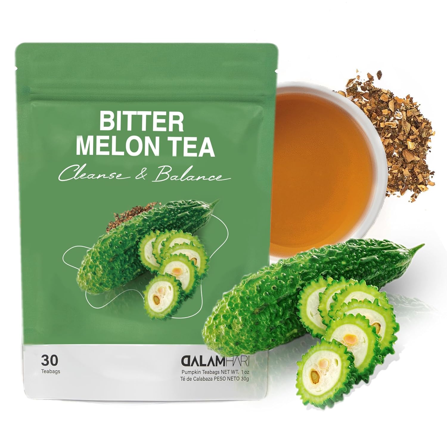 DALAMHARI Bitter Melon Tea 30 Teabags Inulin Rich Sugar Balance & Colon Cleanse Functional Tea