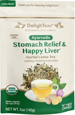DelighTeas Liver Detox tea Stomach Relief & Liver Cleansing 50 Servings 5oz