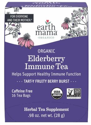 Earth Mama Organic Elderberry Immune Support Tea with Echinacea 16 Teabags