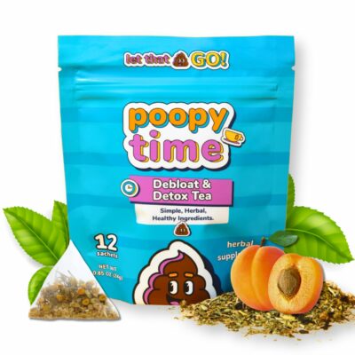 Poopy Time Debloat and Detox Tea for Bloated Belly & Digestion 12 Sachets