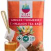 Vital Bloom 120 Tea Bags Ginger Turmeric Cinnamon Tea 100% Natural Ingredients