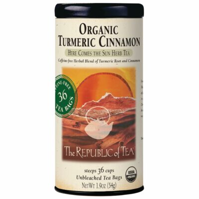 The Republic of Tea Organic Turmeric Cinnamon Herbal Tea 36 Tea Bags