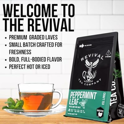 Revival Tea Company Peppermint Tea Loose Leaf 3 Ounces