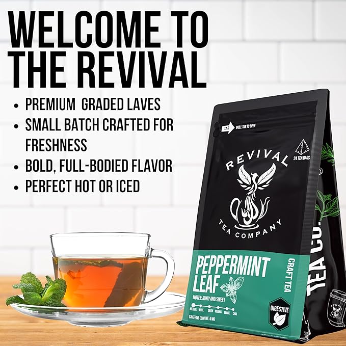 Revival Tea Company Peppermint Tea Loose Leaf 3 Ounces