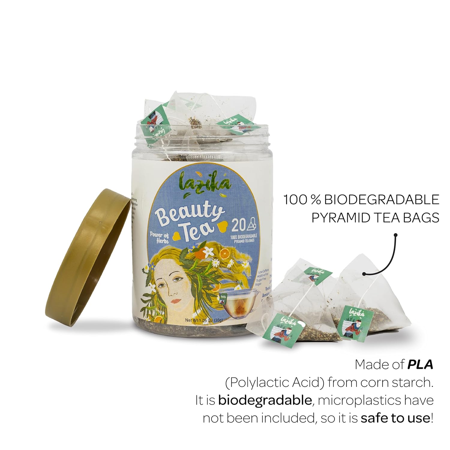Lazika Beauty Tea for Women with 20 Biodegradable Teabags Wellness Tea Natural Herbal Tea