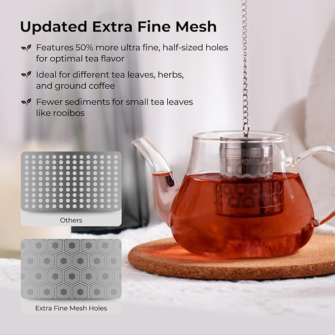 Reinmoson Tea Strainers for Loose Tea Extra Fine Mesh Tea Infuser