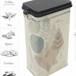 Coffee Tin Canister with Lid Air Tight Ground Coffee Storage Container