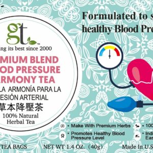 GT High Blood Pressure Tea Premium Blend 1.4 Ounce Box 20 Tea Bags 2 Pack